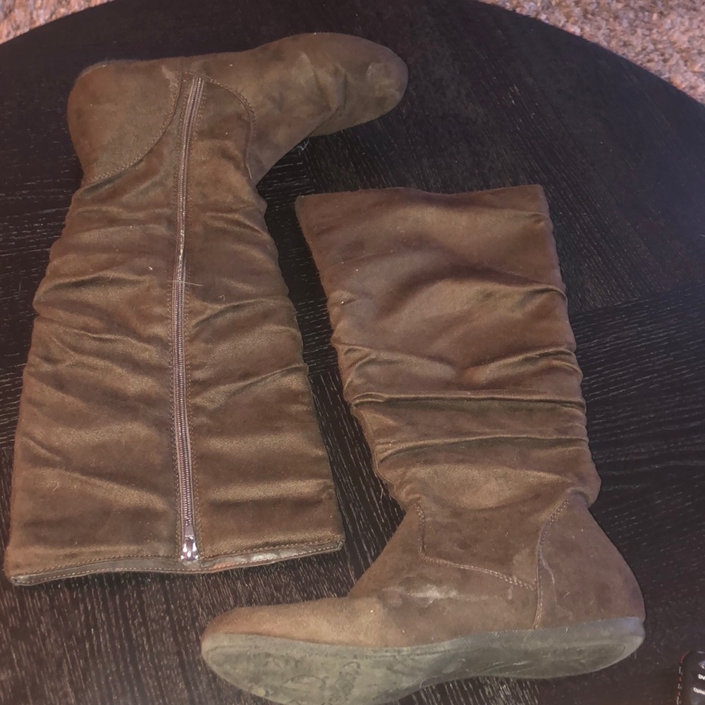 Brown high boots